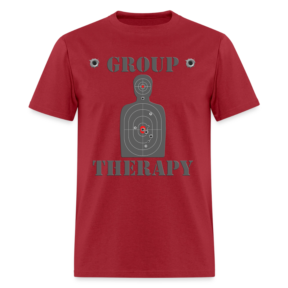 Group Therapy Shirt, Rifle Shirt, Gun Lover Shirt, Bullet Hole Shirt,  Gun Lover Gift,  Bullet Gun Shirt, Funny Bullet Gun, Gun Lover, Veteran Gift, Pew T-shirt. - true red