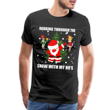 Dabbing Through, The Snow With My Ho's, Ugly Christmas Shirt, Christmas Shirt, Xmas Shirt, Funny Christmas Shirt, Men Christmas Shirt, Christmas T-shirt - black