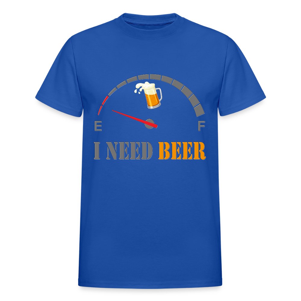 Beer Lovers Shirt, I Need Beer Shirt, Fuel Gauge Shirt, Beer Froth, Funny Beer Lovers, I Need Beer, Funny Drinking Shirt, Beer Humor Shirt - royal blue