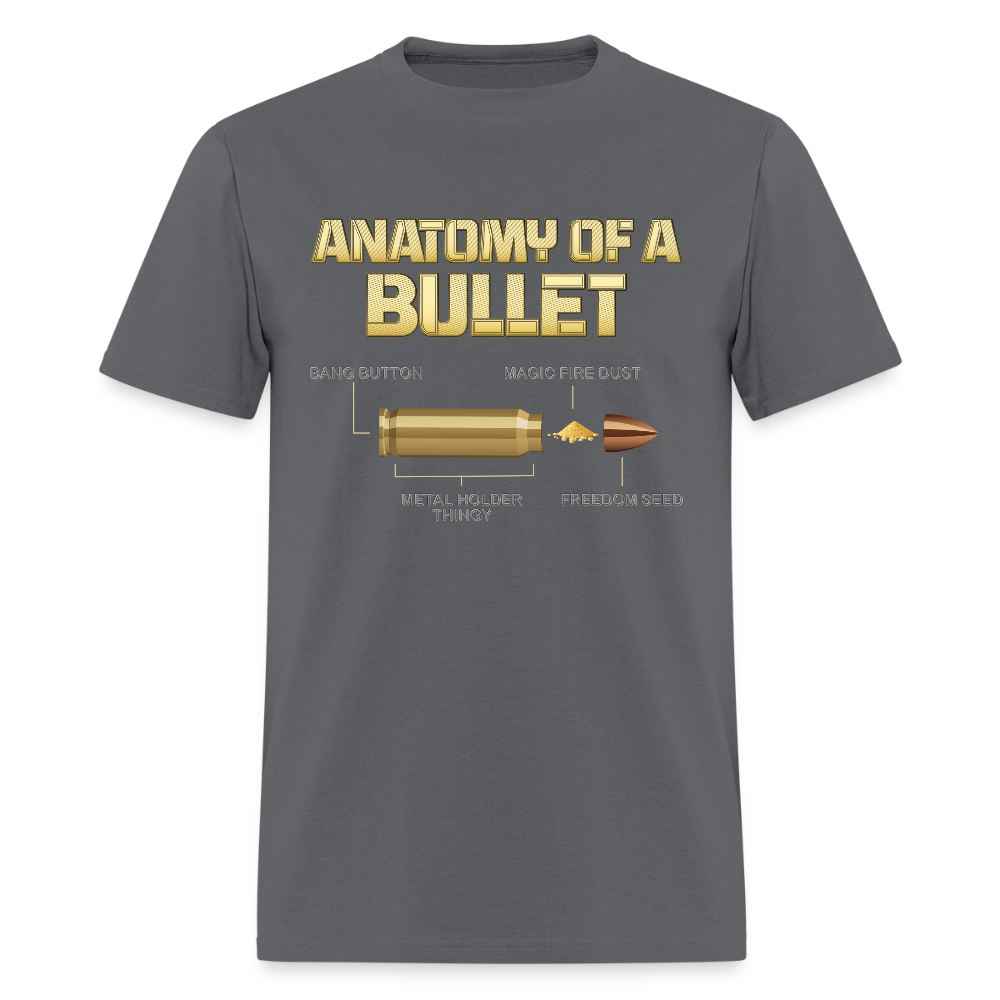 Gun Lover Gift, Anatomy Of A Pew Bullet Gun Shirt, Funny Bullet Gun, Gun Lover, Veteran Gift, Pew T-shirt, - charcoal