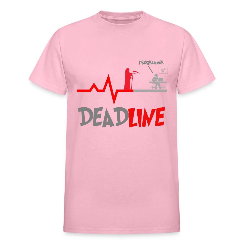 Deadline Programmer Shirt, Coder Shirt, Coding T Shirt, Funny Shirt, Grim Reaper Shirt, Computer Shirt, Developer t shirt - light pink