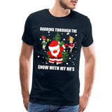 Dabbing Through, The Snow With My Ho's, Ugly Christmas Shirt, Christmas Shirt, Xmas Shirt, Funny Christmas Shirt, Men Christmas Shirt, Christmas T-shirt - deep navy