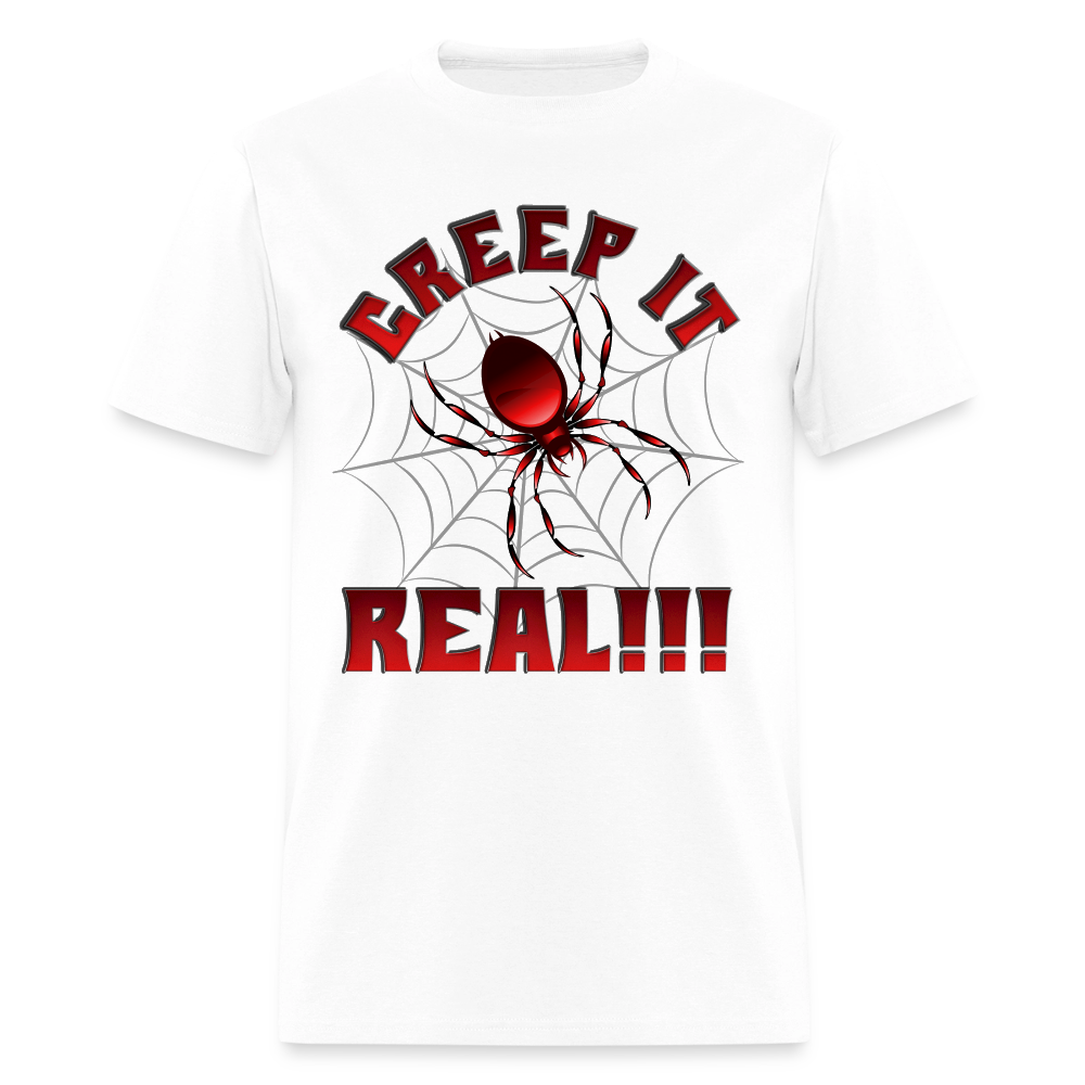 Creep It Real, Spider Shirt, Halloween Shirt Men, Black Spooky Shirt, Funny Halloween, Halloween, Web, Spiderweb Shirt, Men's Premium T-Shirt - white