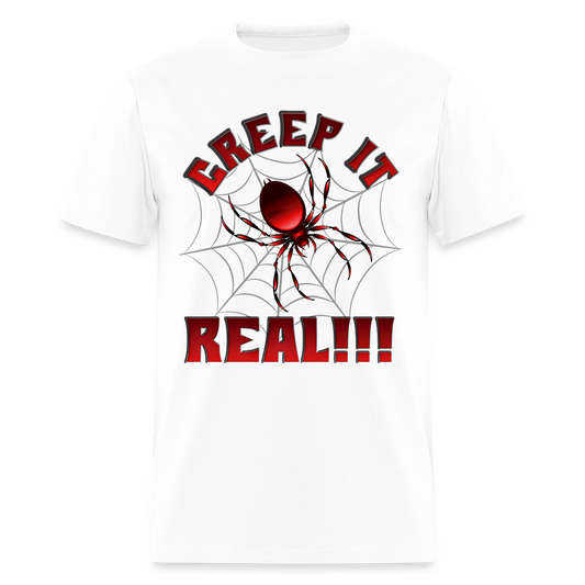 Creep It Real, Spider Shirt, Halloween Shirt Men, Black Spooky Shirt, Funny Halloween, Halloween, Web, Spiderweb Shirt, Men's Premium T-Shirt - white