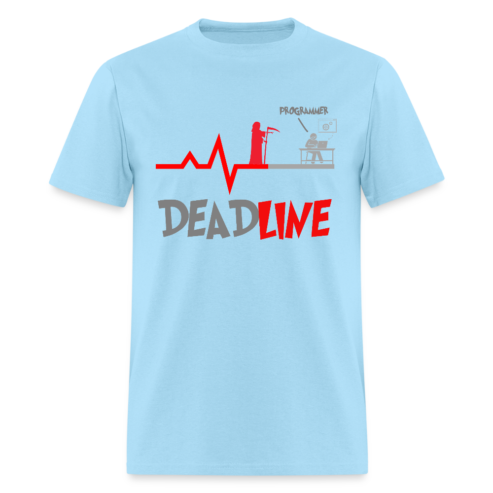 Deadline Programmer Shirt, Coder Shirt, Coding T Shirt, Funny Shirt, Grim Reaper Shirt, Computer Shirt, Developer t shirt - powder blue