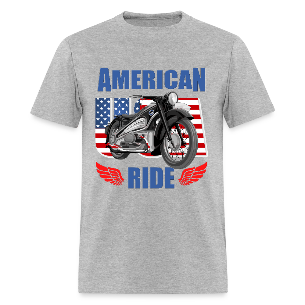 Motorcycle Gift, American Ride Shirt, Motorcycle Shirt, Biker Shirt, Motorcycle Tshirt, Motorcycle Shirts, Motorcycle T Shirt, Biker Shirts - heather gray