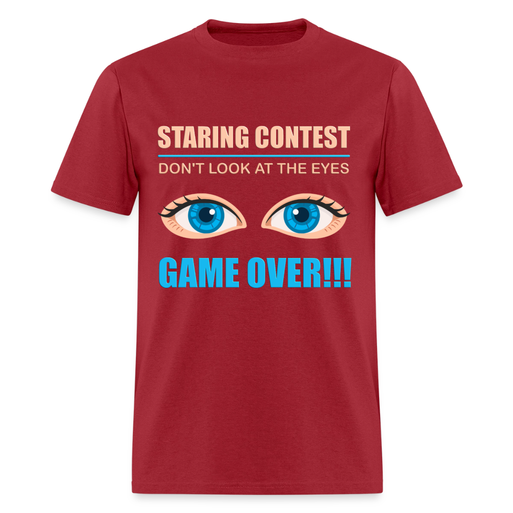 Staring Contest Shirt, Dont Look At The Eyes, Gama Over Shirt, Blue Eyes, Funny Shirt, Funny Saying, Funny Phrase - true red