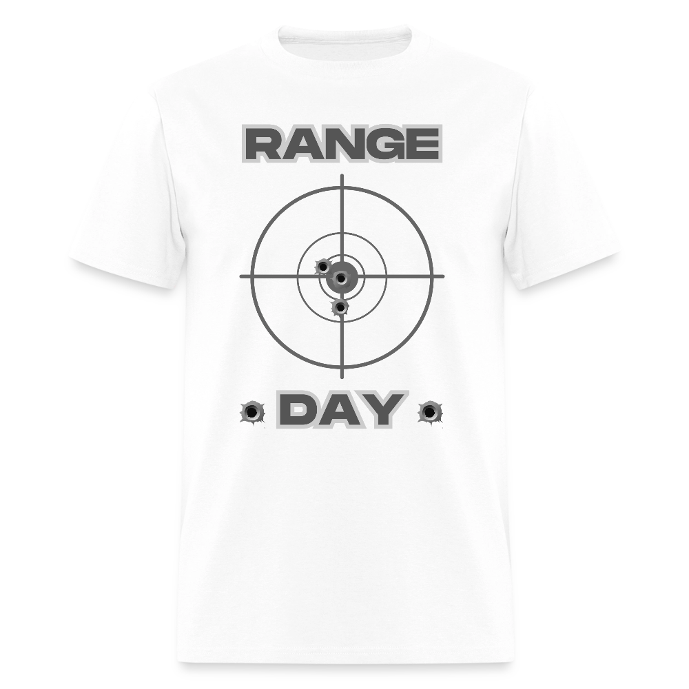 Range Day Shirt, Rifle Shirt, Gun Lover Shirt, Bullet Hole Shirt,  Gun Lover Gift,  Bullet Gun Shirt, Funny Bullet Gun, Gun Lover, Veteran Gift, Pew T-shirt. - white