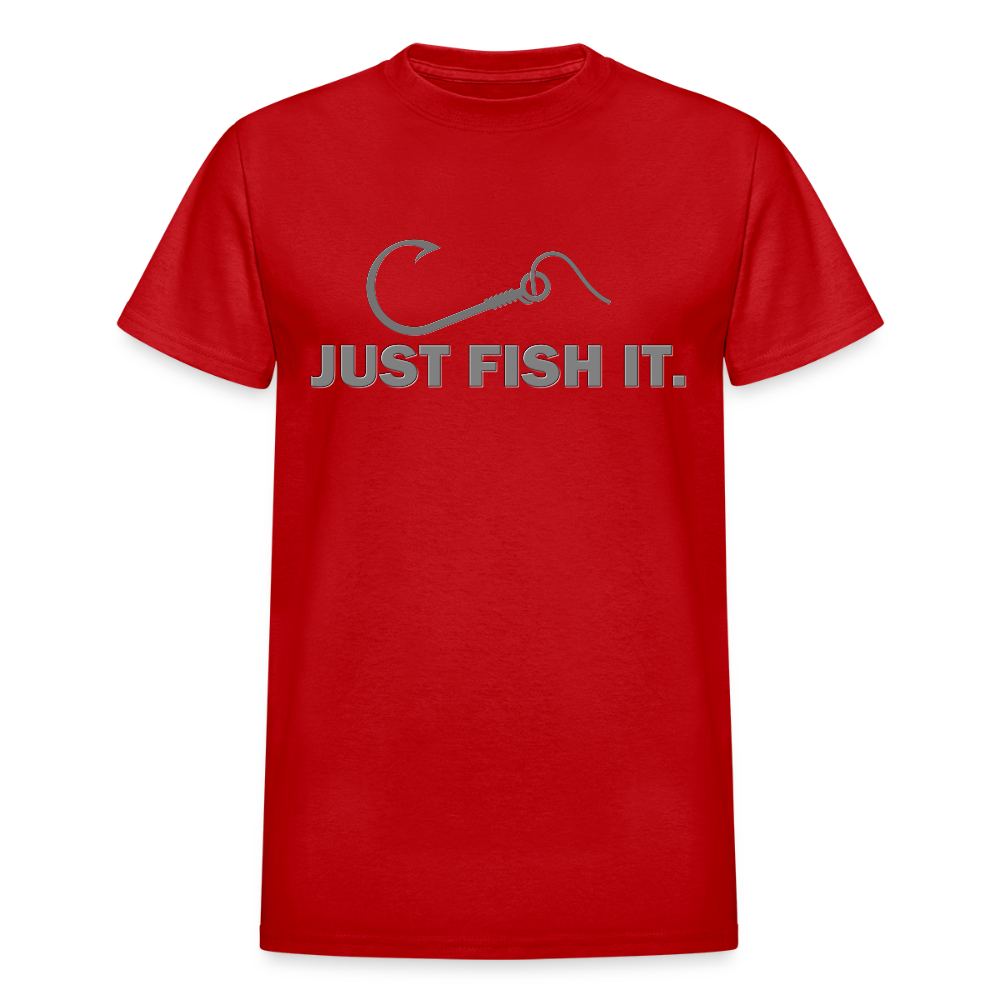 Funny Fishing Shirt, Just Fish It Shirt, Gift For Fisherman, Fishing Shirt, Fishing Gifts, Gift For Dad, Fisherman T shirt - red
