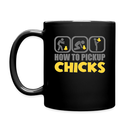 How To Pick Up Chicks Mug - Funny Chicken Dad Gift - black