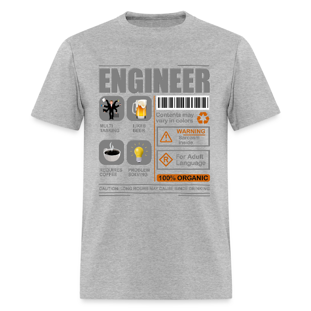 Engineering Shirt, Engineering Gift, Funny Cool Shirt, Student Engineering Shirt, Engineer Lover Shirt, Mechanic Gift Idea T-Shirt - heather gray