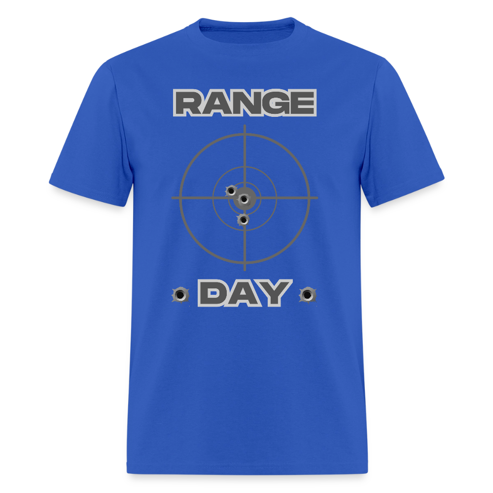 Range Day Shirt, Rifle Shirt, Gun Lover Shirt, Bullet Hole Shirt,  Gun Lover Gift,  Bullet Gun Shirt, Funny Bullet Gun, Gun Lover, Veteran Gift, Pew T-shirt. - royal blue