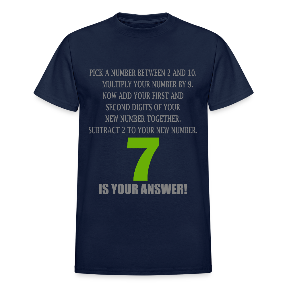 Problem Solving Math Teacher Shirt, Mathematics Shirt, Funny Joke Shirt, Answer Quote Lucky 7 Shirt, Mind Reading Sarcastic Cool - navy