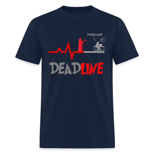 Deadline Programmer Shirt, Coder Shirt, Coding T Shirt, Funny Shirt, Grim Reaper Shirt, Computer Shirt, Developer t shirt - navy