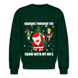 Dabbing Through, The Snow With My Ho's, Ugly Christmas Sweater, Christmas Sweater, Xmas Sweater, Funny Christmas Sweater, Men Christmas Sweater - forest green