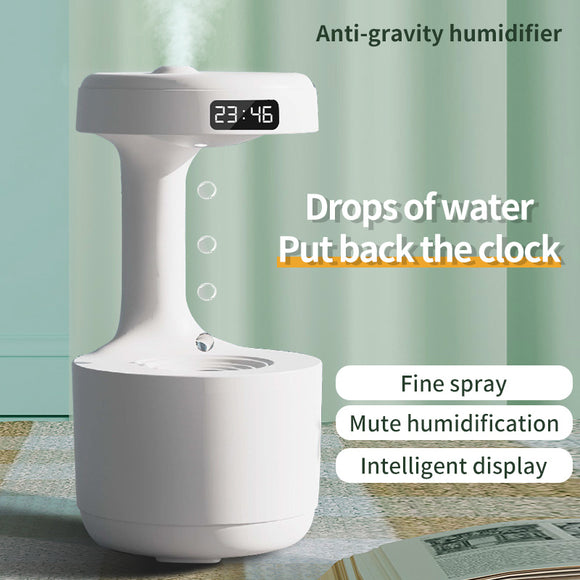 Bedroom Anti-Gravity Humidifier With Clock Water Drop Back flow Aroma Diffuser Large Capacity Office Bedroom Mute Heavy Fog Household Sprayer