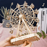 Ferris Wheel 3D, DIY Model, Wooden Rotatable, With Playing Music, Gift For Birthday, Gift For Him, Gift For Her