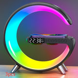 New Intelligent G Shaped LED Lamp Bluetooth Speaker Wireless Charger Atmosphere Lamp App Control For Bedroom Home Decor