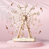 Ferris Wheel 3D, DIY Model, Wooden Rotatable, With Playing Music, Gift For Birthday, Gift For Him, Gift For Her