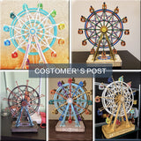 Ferris Wheel 3D, DIY Model, Wooden Rotatable, With Playing Music, Gift For Birthday, Gift For Him, Gift For Her