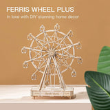 Ferris Wheel 3D, DIY Model, Wooden Rotatable, With Playing Music, Gift For Birthday, Gift For Him, Gift For Her