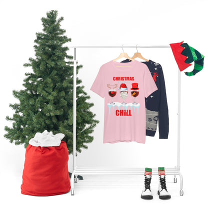 Christmas Is A Time To Chill, Chilling, Santa, Frosty The Snowman, Rudolf The Red Nose Reindeer, Wine, Wine Lover, Snow, Ice, Winter, Wine Glass