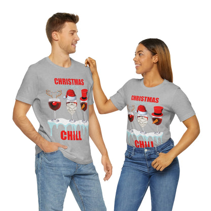 Christmas Is A Time To Chill, Chilling, Santa, Frosty The Snowman, Rudolf The Red Nose Reindeer, Wine, Wine Lover, Snow, Ice, Winter, Wine Glass