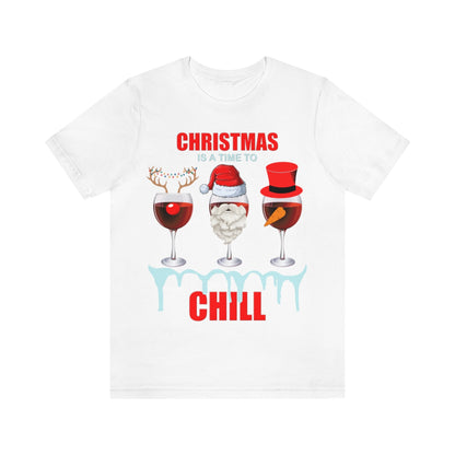 Christmas Is A Time To Chill, Chilling, Santa, Frosty The Snowman, Rudolf The Red Nose Reindeer, Wine, Wine Lover, Snow, Ice, Winter, Wine Glass
