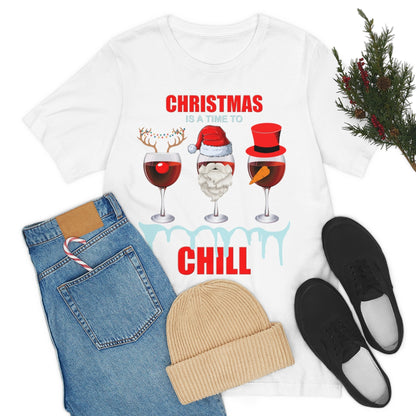 Christmas Is A Time To Chill, Chilling, Santa, Frosty The Snowman, Rudolf The Red Nose Reindeer, Wine, Wine Lover, Snow, Ice, Winter, Wine Glass