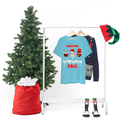 Christmas Is A Time To Chill, Chilling, Santa, Frosty The Snowman, Rudolf The Red Nose Reindeer, Wine, Wine Lover, Snow, Ice, Winter, Wine Glass