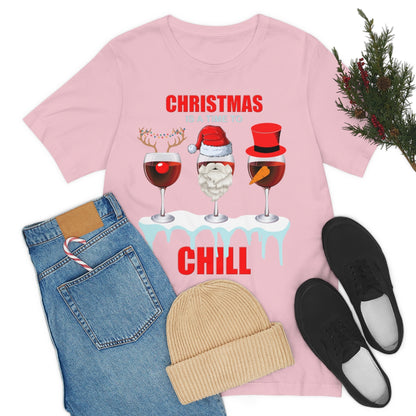Christmas Is A Time To Chill, Chilling, Santa, Frosty The Snowman, Rudolf The Red Nose Reindeer, Wine, Wine Lover, Snow, Ice, Winter, Wine Glass