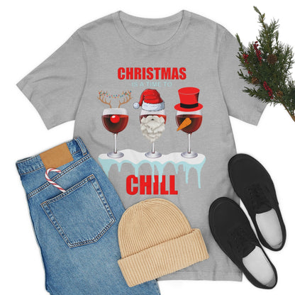 Christmas Is A Time To Chill, Chilling, Santa, Frosty The Snowman, Rudolf The Red Nose Reindeer, Wine, Wine Lover, Snow, Ice, Winter, Wine Glass
