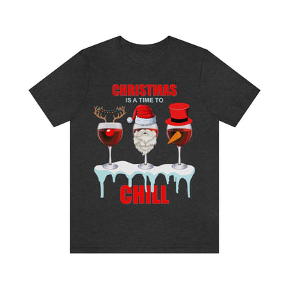 Christmas Is A Time To Chill, Chilling, Santa, Frosty The Snowman, Rudolf The Red Nose Reindeer, Wine, Wine Lover, Snow, Ice, Winter, Wine Glass