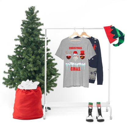 Christmas Is A Time To Chill, Chilling, Santa, Frosty The Snowman, Rudolf The Red Nose Reindeer, Wine, Wine Lover, Snow, Ice, Winter, Wine Glass