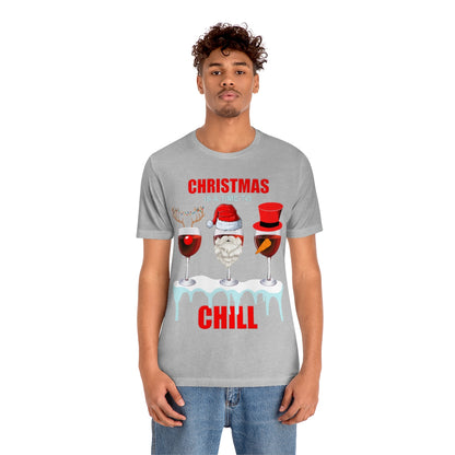 Christmas Is A Time To Chill, Chilling, Santa, Frosty The Snowman, Rudolf The Red Nose Reindeer, Wine, Wine Lover, Snow, Ice, Winter, Wine Glass