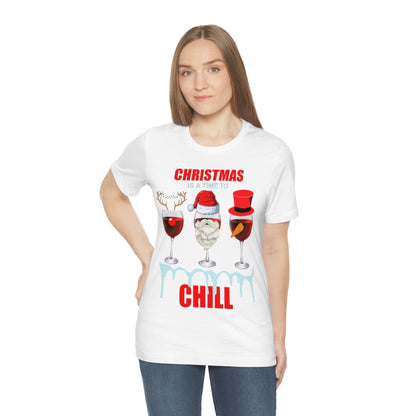 Christmas Is A Time To Chill, Chilling, Santa, Frosty The Snowman, Rudolf The Red Nose Reindeer, Wine, Wine Lover, Snow, Ice, Winter, Wine Glass