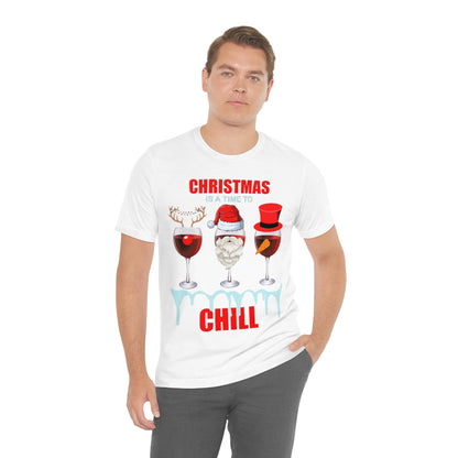 Christmas Is A Time To Chill, Chilling, Santa, Frosty The Snowman, Rudolf The Red Nose Reindeer, Wine, Wine Lover, Snow, Ice, Winter, Wine Glass