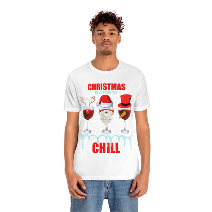 Christmas Is A Time To Chill, Chilling, Santa, Frosty The Snowman, Rudolf The Red Nose Reindeer, Wine, Wine Lover, Snow, Ice, Winter, Wine Glass