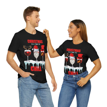 Christmas Is A Time To Chill, Chilling, Santa, Frosty The Snowman, Rudolf The Red Nose Reindeer, Wine, Wine Lover, Snow, Ice, Winter, Wine Glass