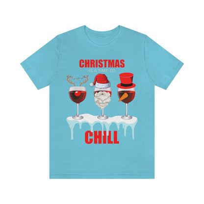 Christmas Is A Time To Chill, Chilling, Santa, Frosty The Snowman, Rudolf The Red Nose Reindeer, Wine, Wine Lover, Snow, Ice, Winter, Wine Glass