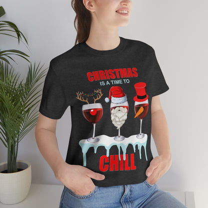 Christmas Is A Time To Chill, Chilling, Santa, Frosty The Snowman, Rudolf The Red Nose Reindeer, Wine, Wine Lover, Snow, Ice, Winter, Wine Glass