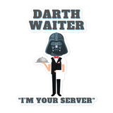 Darth Waiter I'm Your Server Dark Side Funny Darth Vader Star Wars Humor Bubble-free stickers