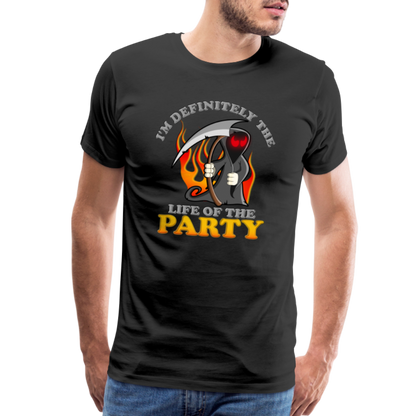 I'm Definitely The Life Of The Party, Grim Reaper, Death, Happy Halloween, Monster, Trick Or Treat, Spooky, Scary, Skull, Wolf, Werewolf, Orange, Bat, Red, Mountain, Men's Premium T-Shirt - black