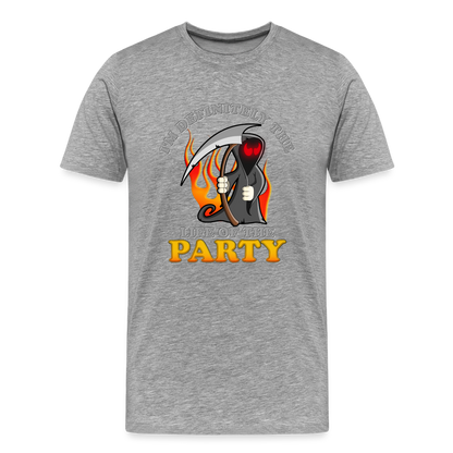 I'm Definitely The Life Of The Party, Grim Reaper, Death, Happy Halloween, Monster, Trick Or Treat, Spooky, Scary, Skull, Wolf, Werewolf, Orange, Bat, Red, Mountain, Men's Premium T-Shirt - heather gray