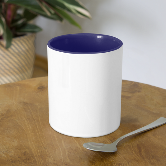 Creep It Real, Eye Creep It Real, Halloween, Scary, skull, haunted, horror, spook, howl, scream, party, October, dead, coffin, creepy, Contrast Coffee Mug - white/cobalt blue