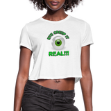 Creep It Real, Eye Creep It Real, Halloween, Scary, skull, haunted, horror, spook, howl, scream, party, October, dead, coffin, creepy, Women's Cropped T-Shirt - white