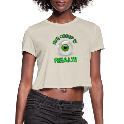 Creep It Real, Eye Creep It Real, Halloween, Scary, skull, haunted, horror, spook, howl, scream, party, October, dead, coffin, creepy, Women's Cropped T-Shirt - dust