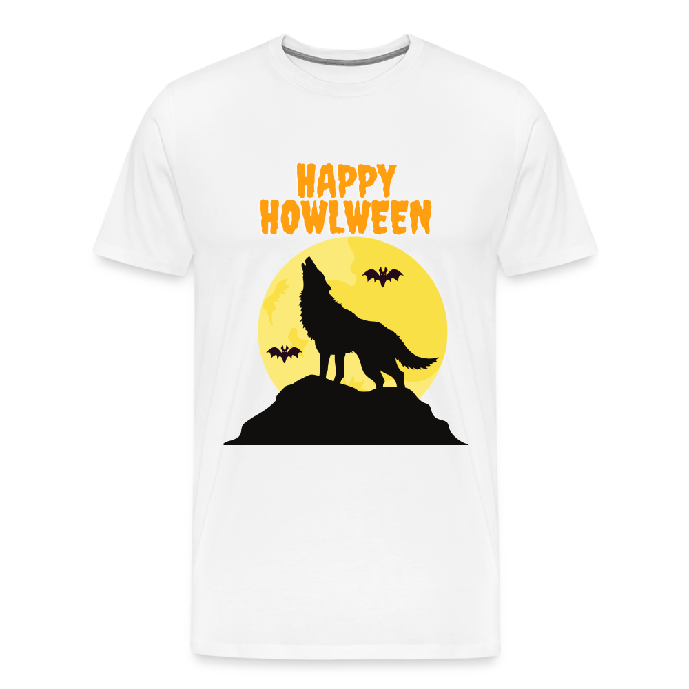 Happy Howlween, Happy Halloween, Monster, Trick Or Treat, Halloween, Spooky, Scary, Skull, Men's Premium T-Shirt - white