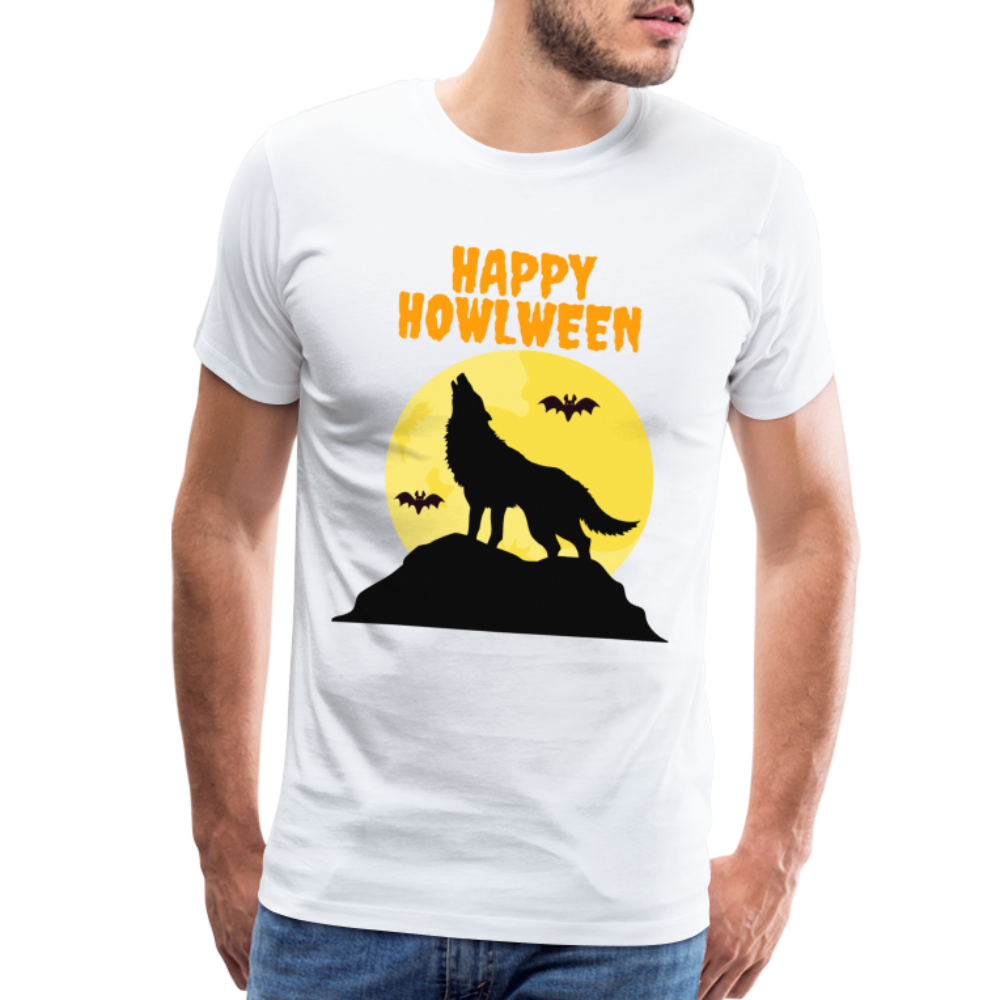 Happy Howlween, Happy Halloween, Monster, Trick Or Treat, Halloween, Spooky, Scary, Skull, Men's Premium T-Shirt - white