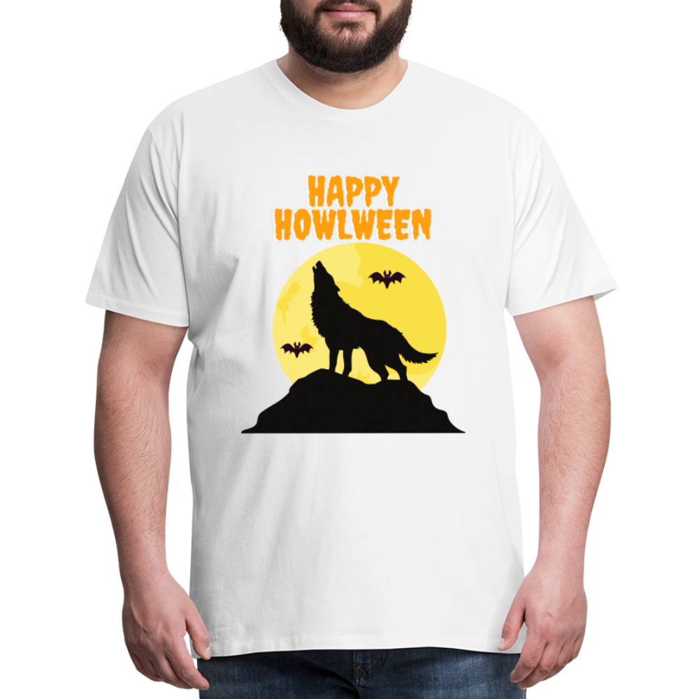 Happy Howlween, Happy Halloween, Monster, Trick Or Treat, Halloween, Spooky, Scary, Skull, Men's Premium T-Shirt - white